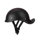 Maxbell Retro Styled Motorcycle Half Helmet Baseball Cap Multipurpose Scooter Helmet Red Line Black
