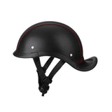 Maxbell Retro Styled Motorcycle Half Helmet Baseball Cap Multipurpose Scooter Helmet Red Line Black