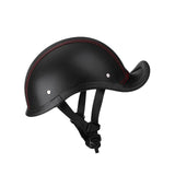 Maxbell Retro Styled Motorcycle Half Helmet Baseball Cap Multipurpose Scooter Helmet Red Line Black