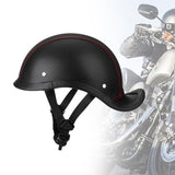 Maxbell Retro Styled Motorcycle Half Helmet Baseball Cap Multipurpose Scooter Helmet Red Line Black