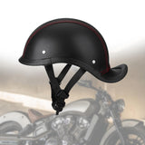Maxbell Retro Styled Motorcycle Half Helmet Baseball Cap Multipurpose Scooter Helmet Red Line Black