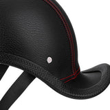 Maxbell Retro Styled Motorcycle Half Helmet Baseball Cap Multipurpose Scooter Helmet Red Line Black