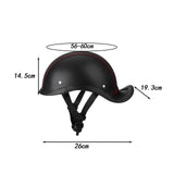 Maxbell Retro Styled Motorcycle Half Helmet Baseball Cap Multipurpose Scooter Helmet Red Line Black