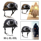 Maxbell Retro Helmet Protection with Goggles Vintage Cap Half Face Helmet Unisex Men M