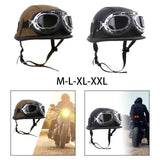 Maxbell Retro Helmet Protection with Goggles Vintage Cap Half Face Helmet Unisex Men M