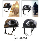 Maxbell Retro Helmet Protection with Goggles Vintage Cap Half Face Helmet Unisex Men M