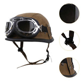 Maxbell Retro Helmet Protection with Goggles Vintage Cap Half Face Helmet Unisex Men XL
