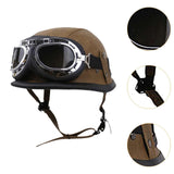 Maxbell Retro Helmet Protection with Goggles Vintage Cap Half Face Helmet Unisex Men XXL