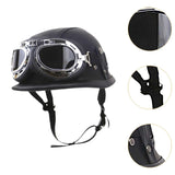 Maxbell Vintage Helmet with Goggles Skating Skate Half Face Helmet Men Unisex Adults M