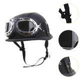 Maxbell Vintage Helmet with Goggles Skating Skate Half Face Helmet Men Unisex Adults L