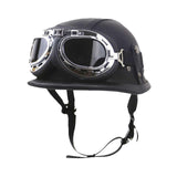 Maxbell Vintage Helmet with Goggles Skating Skate Half Face Helmet Men Unisex Adults XL