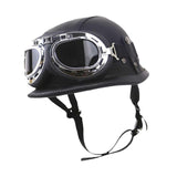 Maxbell Vintage Helmet with Goggles Skating Skate Half Face Helmet Men Unisex Adults XL
