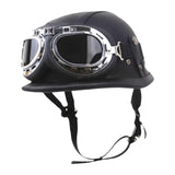 Maxbell Vintage Helmet with Goggles Skating Skate Half Face Helmet Men Unisex Adults XL