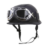 Maxbell Vintage Helmet with Goggles Skating Skate Half Face Helmet Men Unisex Adults XL