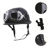 Maxbell Vintage Helmet with Goggles Skating Skate Half Face Helmet Men Unisex Adults XL