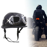 Maxbell Vintage Helmet with Goggles Skating Skate Half Face Helmet Men Unisex Adults XL