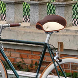 Maxbell Vintage Bike Saddle Waterproof Retro Rivet Spring Cushion for Men Women Brown