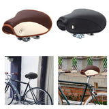 Maxbell Vintage Bike Saddle Waterproof Retro Rivet Spring Cushion for Men Women Brown