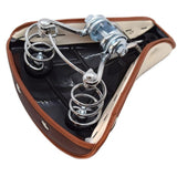 Maxbell Vintage Bike Saddle Waterproof Retro Rivet Spring Cushion for Men Women Brown