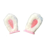 Maxbell 2Pcs Easy Installation Attractive Multifunctional Creative Design Plush Ears White Rabbit Ears