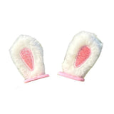 Maxbell 2Pcs Easy Installation Attractive Multifunctional Creative Design Plush Ears White Rabbit Ears