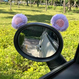 Maxbell 2Pcs Easy Installation Attractive Multifunctional Creative Design Plush Ears Purple Bear Ears