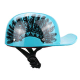 Maxbell Personal Motorcycle Half Helmet Open Face for Moped Street Bike Multipurpose Blue M