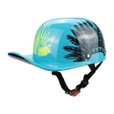 Maxbell Personal Motorcycle Half Helmet Open Face for Moped Street Bike Multipurpose Blue M