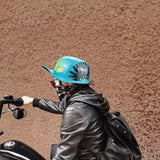 Maxbell Personal Motorcycle Half Helmet Open Face for Moped Street Bike Multipurpose Blue M
