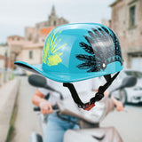 Maxbell Personal Motorcycle Half Helmet Open Face for Moped Street Bike Multipurpose Blue M