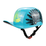 Maxbell Personal Motorcycle Half Helmet Open Face for Moped Street Bike Multipurpose Blue XL