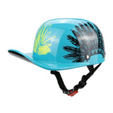 Maxbell Personal Motorcycle Half Helmet Open Face for Moped Street Bike Multipurpose Blue XL