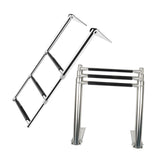 Maxbell Marine Boat Ladder 3 Step Dock Ladder Boating Deck Ladder Telescoping Ladder