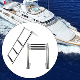 Maxbell Marine Boat Ladder 3 Step Dock Ladder Boating Deck Ladder Telescoping Ladder