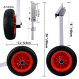 Maxbell 2Pcs Inflatable Boat Launch Wheels for Kayaks Rowboats Sailing Dinghies Right Angle