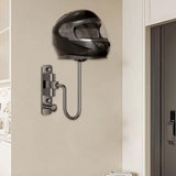 Maxbell Motorcycle Helmet Holder with Hook Adults Wall Hanging Motorbike Helmet Rack Gray