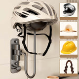 Maxbell Motorcycle Helmet Holder with Hook Adults Wall Hanging Motorbike Helmet Rack Gray