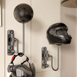 Maxbell Motorcycle Helmet Holder with Hook Adults Wall Hanging Motorbike Helmet Rack Gray