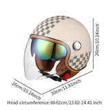 Maxbell Motorcycle Half Helmet 3/4 Shield Sturdy Quick Release Buckle Scooter Helmet L