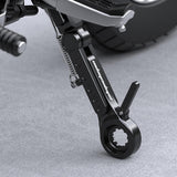Maxbell Adjustable Motorcycle Foot Side Support Stand Aluminum Alloy Sturdy Black