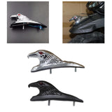 Maxbell Motorcycle Front Fender Ornament Mudguard Decorative Craft Eagle Head Statue Silver