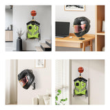 Maxbell Motorcycle Helmet Holder Metal with Hooks for Bedroom Clothes Shop Home Black