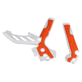 Maxbell Motorcycle Frame Guards Grip Hard Shell Side Protection Cover for Ktm Orange White