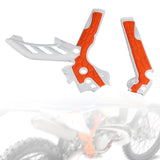 Maxbell Motorcycle Frame Guards Grip Hard Shell Side Protection Cover for Ktm Orange White