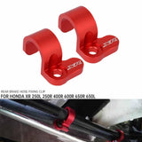Maxbell 2 Pieces Rear Brake Hose Guide Clamp Sturdy for Cars XR600 XR650 XR400R Red