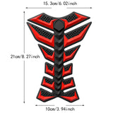 Maxbell Motorcycle Gas Tank Sticker 3D Rubber Accessories Oil Tank Fish Bone Sticker Red