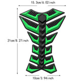 Maxbell Motorcycle Gas Tank Sticker 3D Rubber Accessories Oil Tank Fish Bone Sticker Green