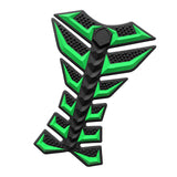 Maxbell Motorcycle Gas Tank Sticker 3D Rubber Accessories Oil Tank Fish Bone Sticker Green
