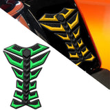 Maxbell Motorcycle Gas Tank Sticker 3D Rubber Accessories Oil Tank Fish Bone Sticker Green
