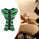 Maxbell Motorcycle Gas Tank Sticker 3D Rubber Accessories Oil Tank Fish Bone Sticker Green